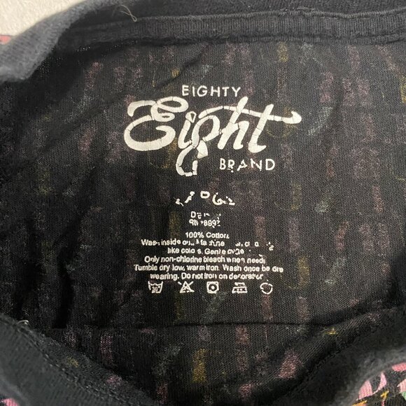 Eighty Eight Brand Black T-Shirt LUXURY Monogram Print Short Sleeve Large - Picture 4 of 8